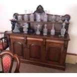 A Victorian style mahogany sideboard or chiffonier, by Simbek Furniture Limited, described as the '