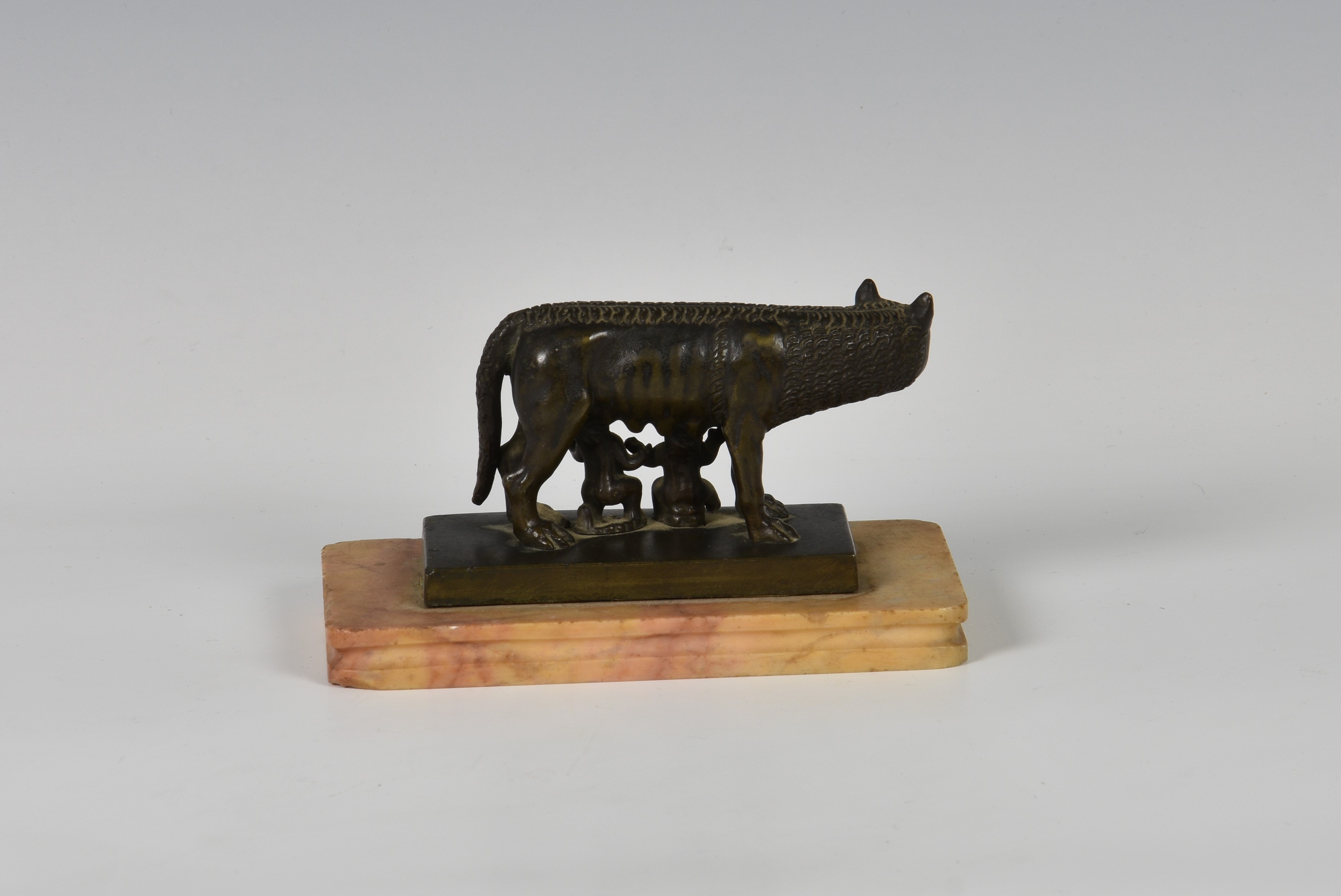 A bronze study "The Capitoline Wolf" - mythical she-wolf suckling Romulus and Remus, probably - Image 2 of 3