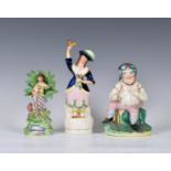 A Walton Staffordshire pearlware bocage figure, with a pastoral theme which features a girl