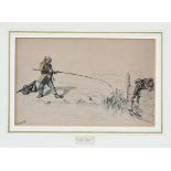 Ernest Henry Griset (1844-1907), Fishing, a pair, pen & ink and watercolour, signed in ink lower