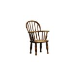 An ash and elm child's Windsor chair, 27in. (68.5cm.) high back. * Condition: Good