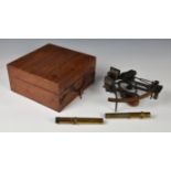 A mahogany cased sextant by Heath & Co. Ltd. of Eltham, London, made for J. Motion & Co., Singapore,