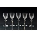 A set of twenty-one Waterford Curraghmore pattern port or sherry glasses, 5 7/8in. (14.9cm.) high,