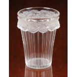 A Lalique 'Boutons D'Or' glass vase, moulded in relief with a triple band of frosted poppy blooms,