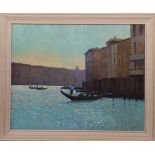 Zlatan Pilipovic (b.1958 Sarajevo), Venetian Lagoon with a Gondola, oil on canvas, signed lower