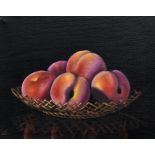 Juan Soler (Spanish, b.1951), Still life of plums and a copper bowl; Still life of an unripe