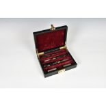 A cased Purdey & Sons sporting tool set, the brass and polished steel tools with turned horn
