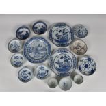 A small collection of Chinese export blue and white porcelain, 18th / 19th century, including a