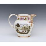 A good 19th century named Sunderland jug, having two hand coloured, well decorated, scenes depicting