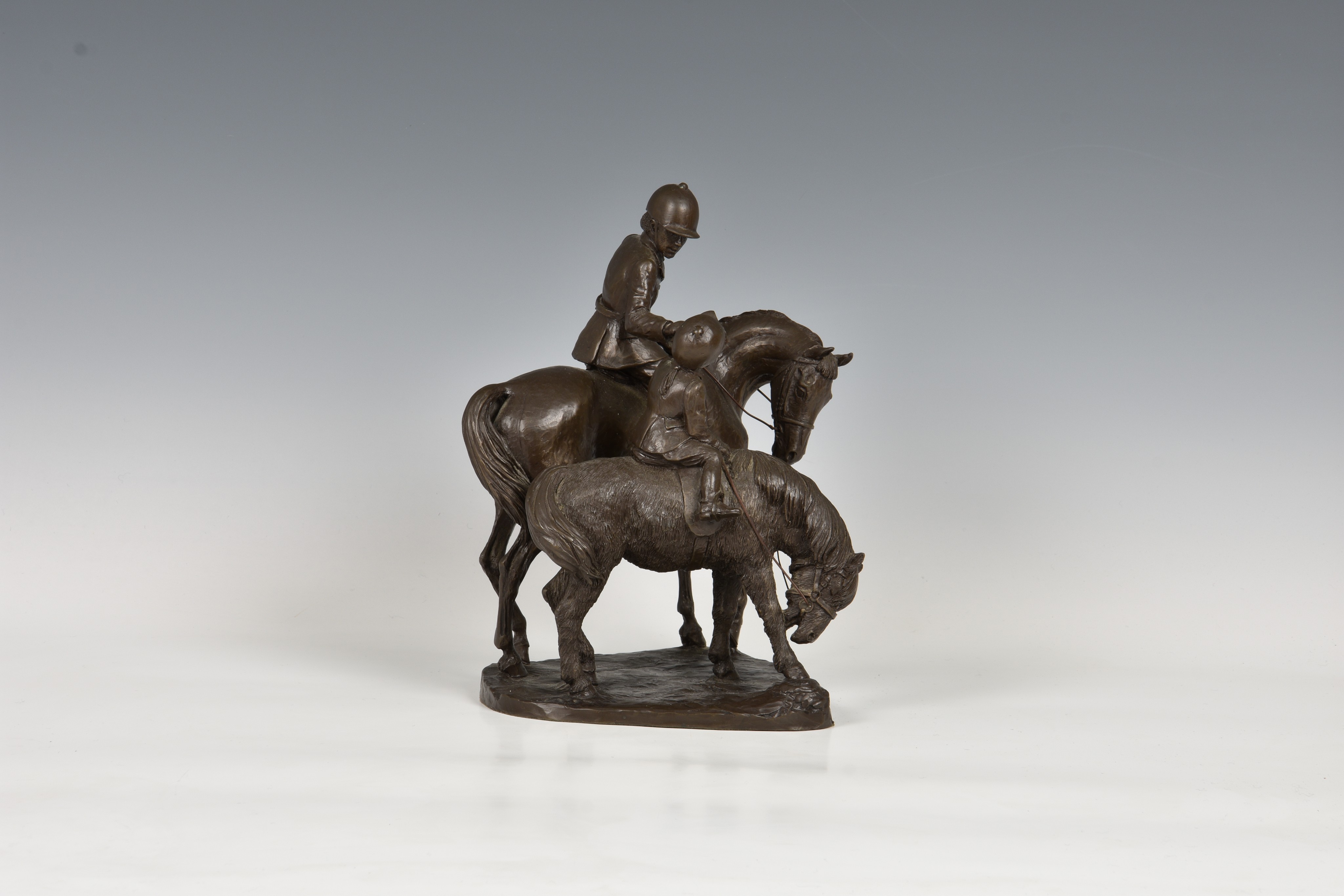 A Heredities limited edition bronzed resin equestrian figure group, signed David Geenty 99, - Image 2 of 4