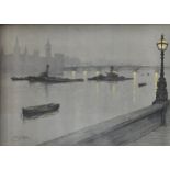 After Cecil Charles Windsor Aldin RBA (British, 1870-1935), The Thames, chromolithograph, signed
