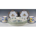 A set of four oval serving platters by Ceramica Due Torri of Italy late 20th century, painted in