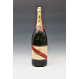 A large vintage methuselah size 'G.H.MUMM' Champagne display / factice bottle 600cl, 24in. (61cm.)