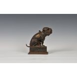 A Victorian cast iron Bull Dog Bank mechanical money bank attributed to J. & E. Stevens Co.,