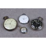 An Edwardian open face silver cased pocket watch signed by A. P. Roger, Guernsey the white enamel