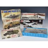 Plastic Model Vehicle / Military plane, boat, tank Kits By Airfix / Novo / Revell comprising an