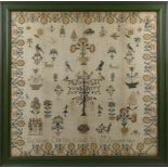 An early 19th century Guernsey sampler by Susanne Corbin 1806, depicting Adam & Eve, tree of life to