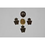 Military interest - Three WWI Volunteer War Workers badges together with two Association of WRENS