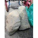 A Guernsey Granite Mushroom the base approximately 27 inches in height, plus cap of approximately 19