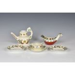 A small group of porcelain by Porsgrund of Norway comprising a coffee pot and two saucers, painted