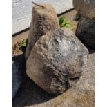 A Guernsey granite mushroom with heavy base, approximately 20 inches in height, plus cap of
