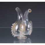 A 19th century Dutch style blown glass oil and vinegar bottle the two gourd shaped bottles joined on