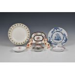 A small collection of 18th and 19th century pottery and porcelain comprising a pair of Victorian