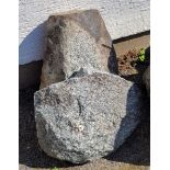 A Guernsey granite mushroom the base approximately 17 inches in height, plus cap of approximately 15