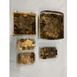 Numismatics interest - A large collection of various loose copper coinage many hundreds. (large