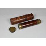 Military interest - A Victorian four drawer wooden brass bound telescope by W Elliott & Sons London,
