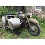 Barn find - A 1960s Soviet era motorcycle and sidecar - Neval / Ural / or similar partly restored
