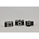 Three Zeiss Ikon cameras to include Contaflex, serial No. R74079, with Carl Zeiss Tessar 2,8/50