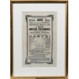 Channel Islands theatre interest - a framed promotional programme printed on silk for the Theatre