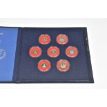 Two States of Jersey seven-coin silver frosted proof sets 1983, in presentation folder accompanied