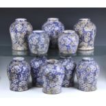 A graduated set of ten Chinese crackle glazed terracotta vases and jars 20th century, heavily potted