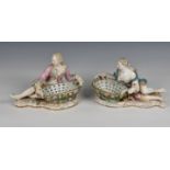 A pair of Meissen porcelain bon-bon baskets circa 1880