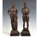 Sporting Interest: a pair of bronzed figures, after Émile Louis Picault (French, 1833-1915), of a