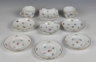 Two 20th century Meissen cups and saucers