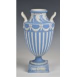 A Wedgwood light blue jasper urn