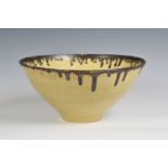 A studio pottery bowl in the manner of Dame Lucie Rie