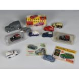 A collection of Morris die-cast cars of varying types and ages, to include Vanguards, Corgi,