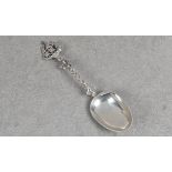 A 17th century style Dutch silver spoon date mark for 1850, the rat tail bowl on a pierced and