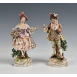 A pair of Wessel, Frankenthal porcelain figures