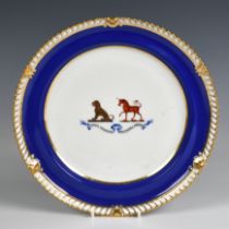 A Chamberlain's Worcester armorial plate