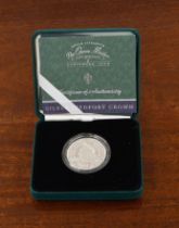 Numismatics interest - The Royal Mint Silver Piedfort Centenary Crown comes boxed with booklet and