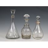 Three glass decanters