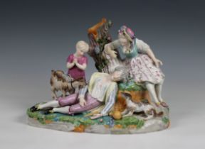 A Continental late 19th century ceramic figure group