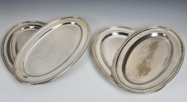 A pair of 19th century silver plated oval meat or serving platters by Maxfield & Sons of