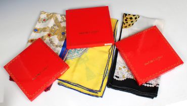 Three silk scarves by Cartier