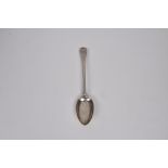 A Channel Islands silver Old English pattern soup spoon maker's mark GH with crown above, struck